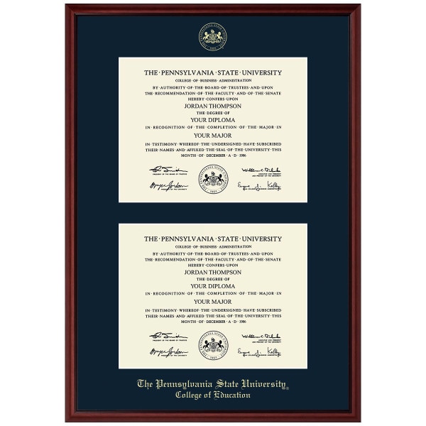 #101 College of Education double diploma frame Camby (Mahogany)